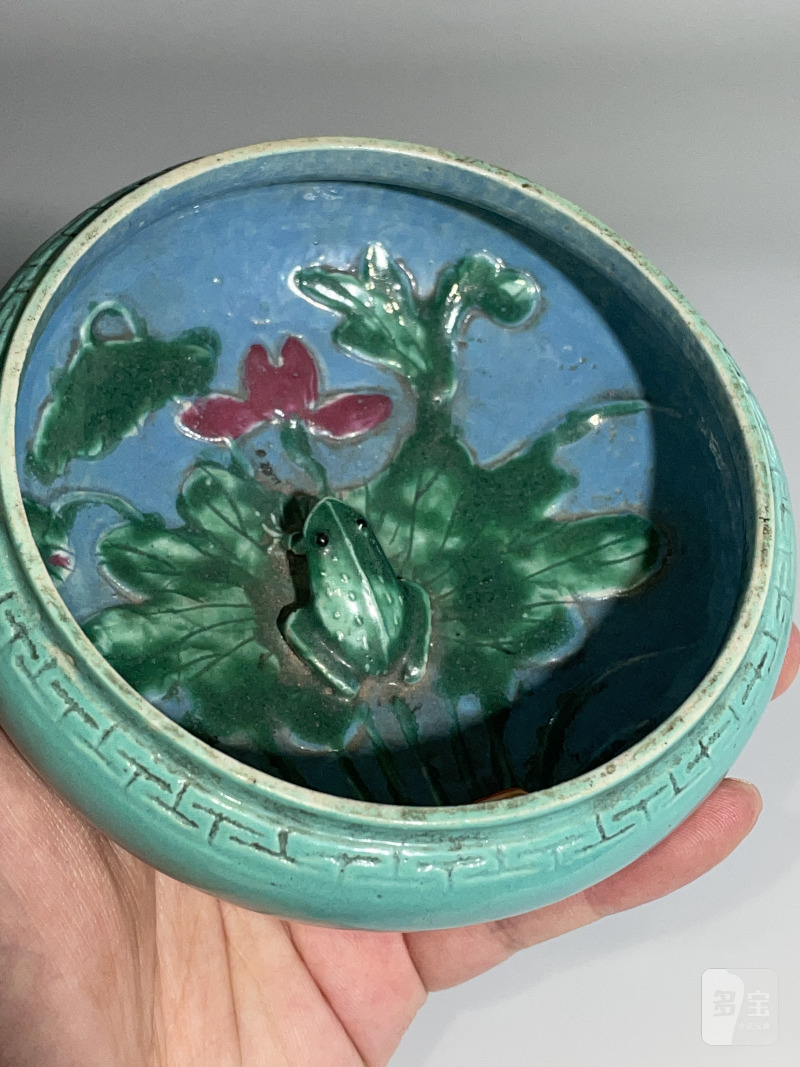 清光绪 粉彩蛙趣图水洗 - 图11
